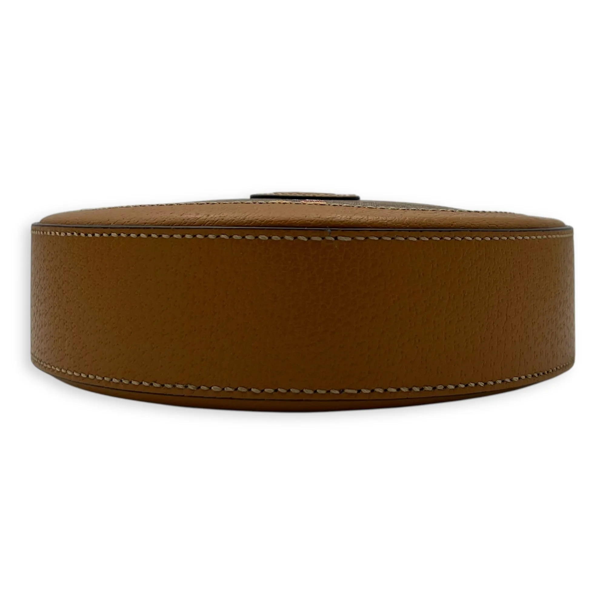 Round Interlocking x Disney Shoulder Bag Brown in Coated Canvas, Gold hardware