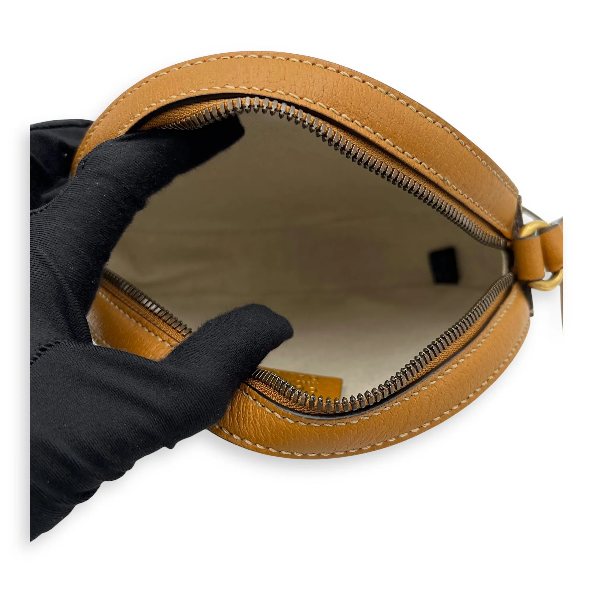 Round Interlocking x Disney Shoulder Bag Brown in Coated Canvas, Gold hardware