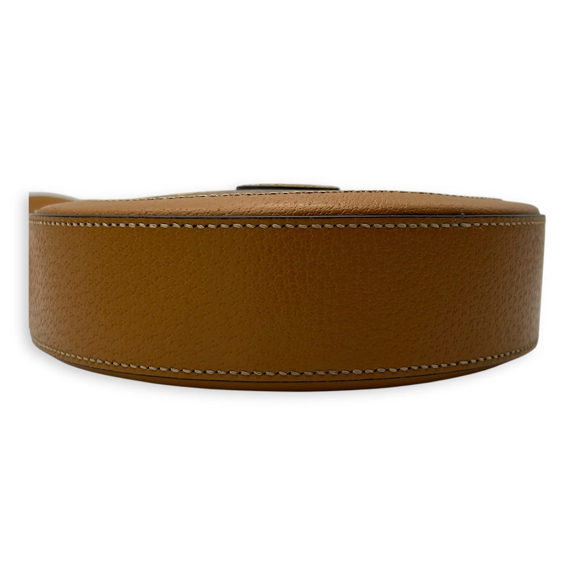 Round Interlocking x Disney Shoulder Bag Brown in Coated Canvas, Gold hardware