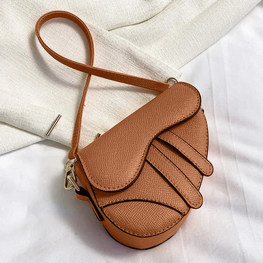 Saddle Messenger Leather Crossbody Shoulder Handbag