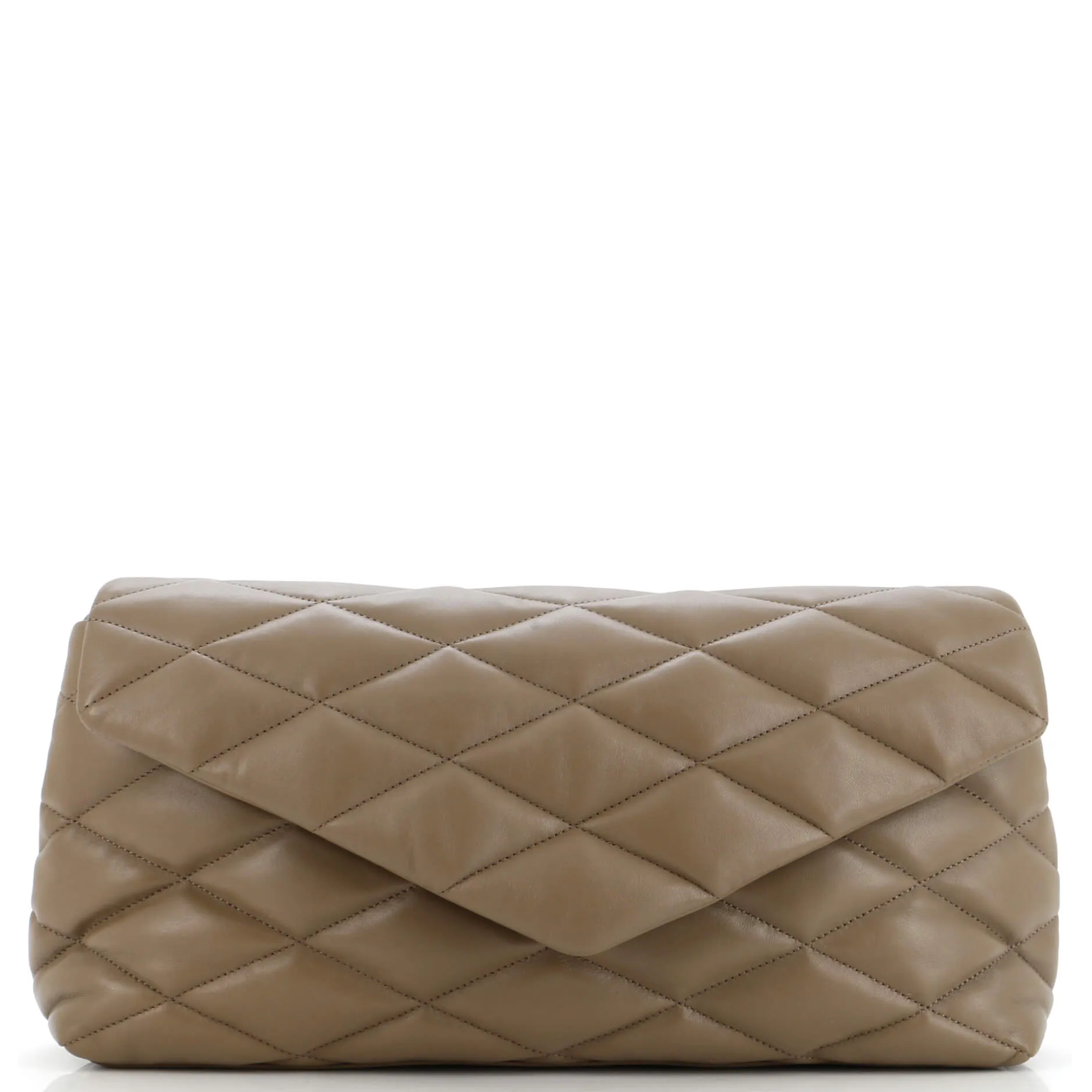 Sade Puffer Envelope Clutch Quilted Leather Large