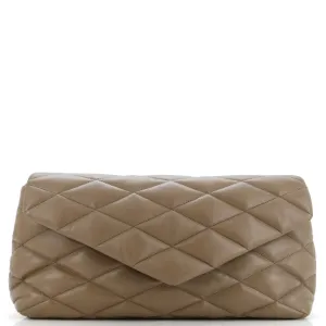 Sade Puffer Envelope Clutch Quilted Leather Large
