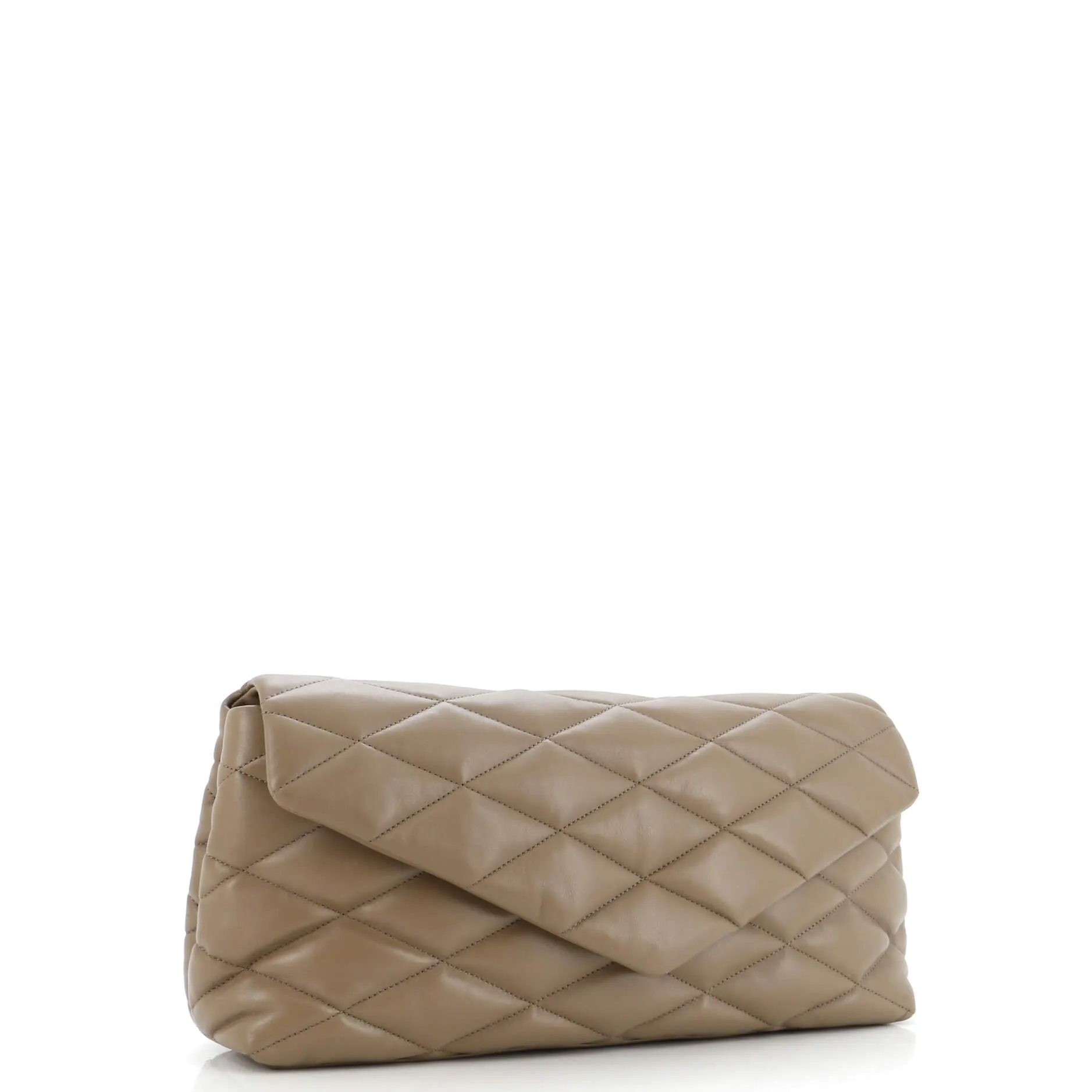 Sade Puffer Envelope Clutch Quilted Leather Large