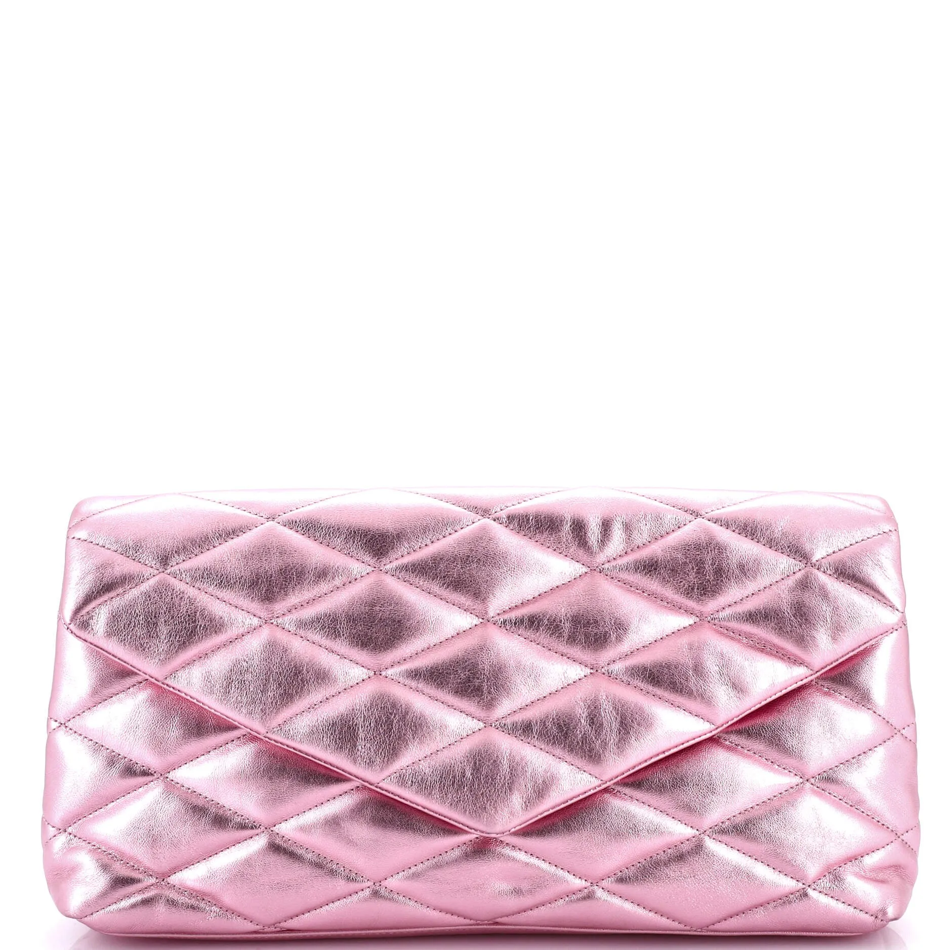 Sade Puffer Envelope Clutch Quilted Leather Large
