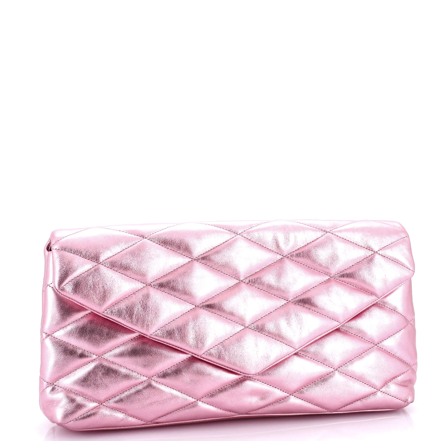 Sade Puffer Envelope Clutch Quilted Leather Large