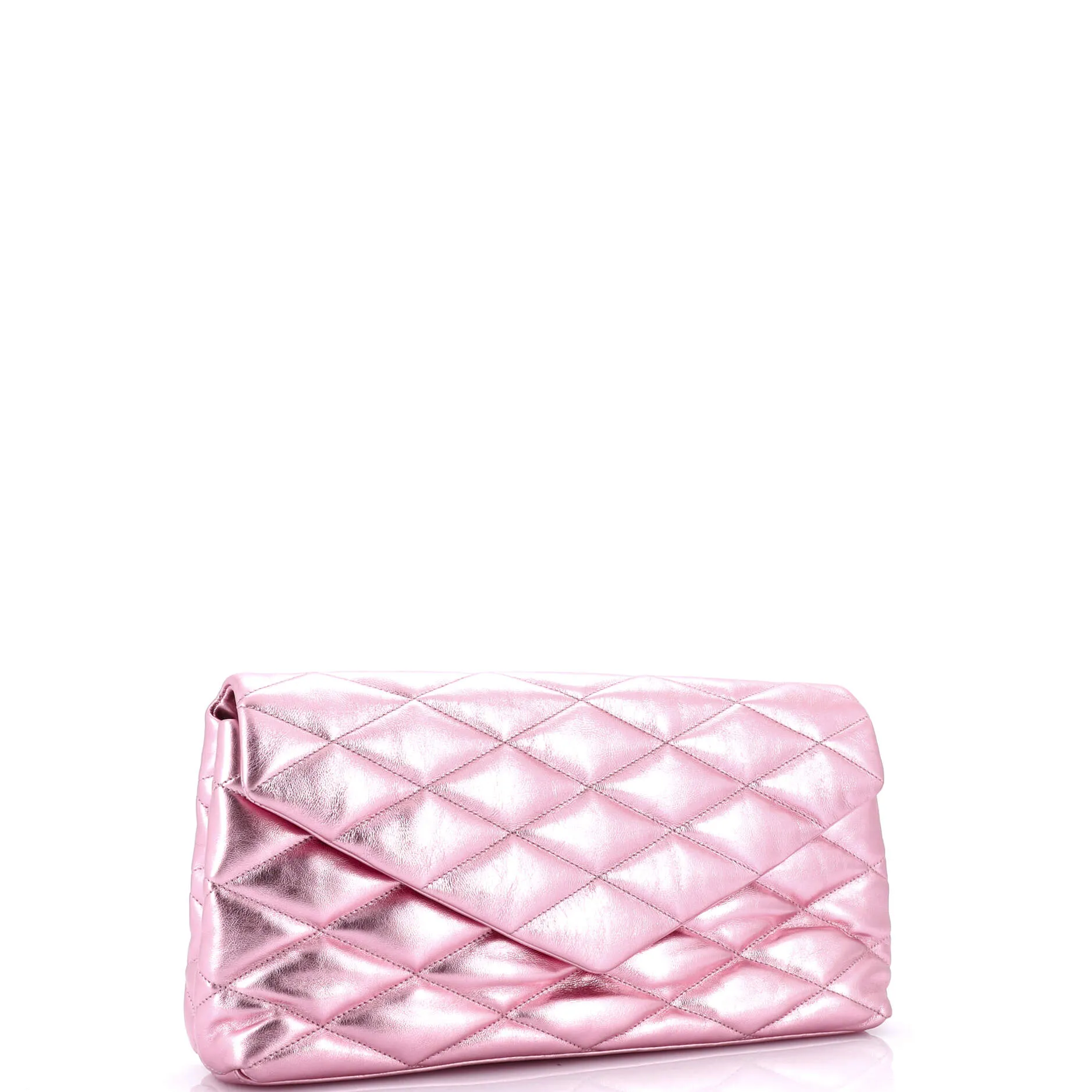 Sade Puffer Envelope Clutch Quilted Leather Large