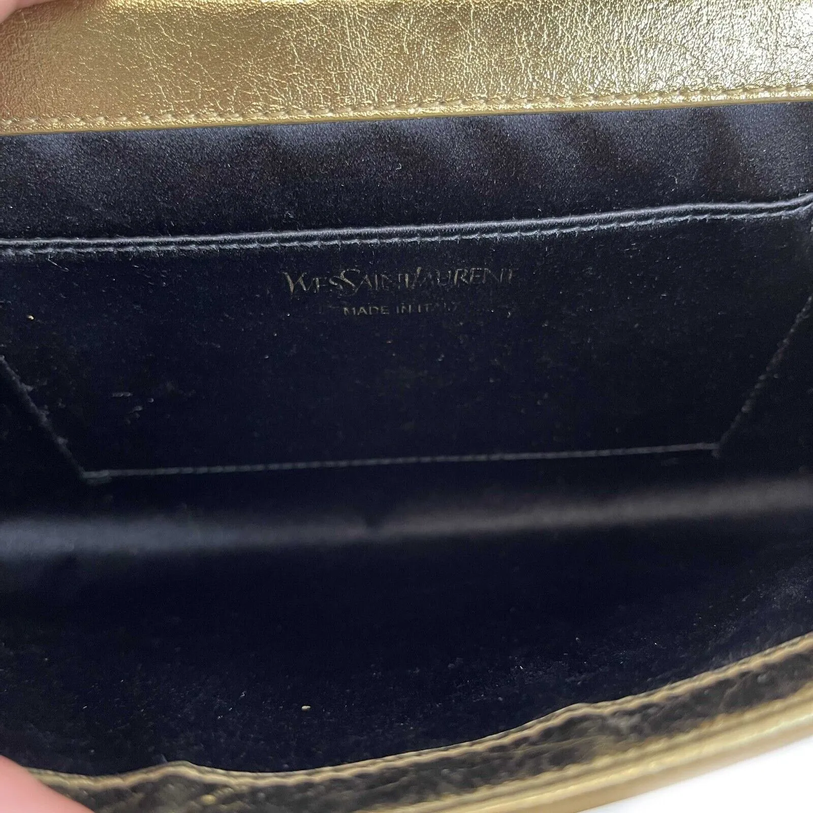 Saint Laurent Belle de Jour Metallic Gold Clutch