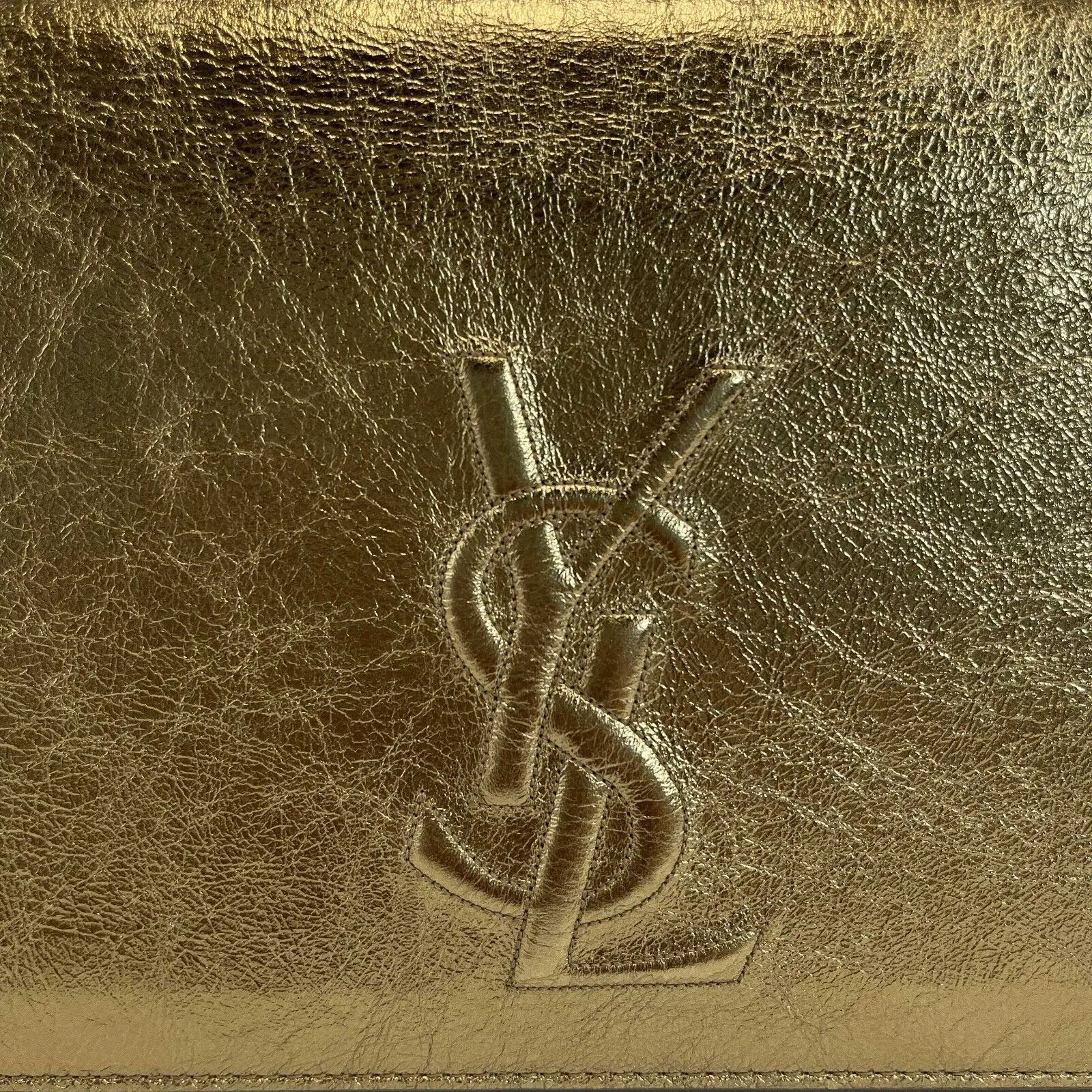 Saint Laurent Belle de Jour Metallic Gold Clutch