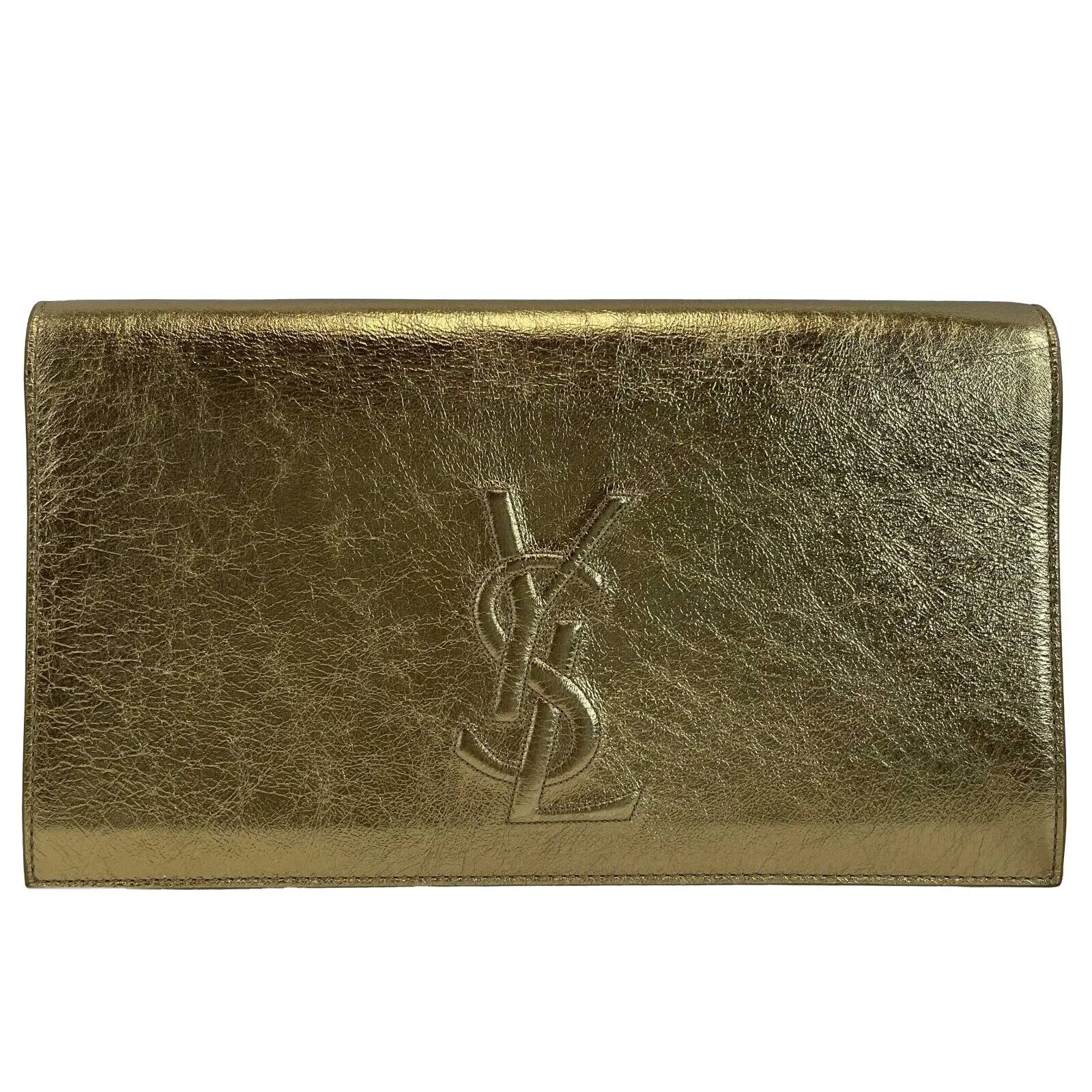 Saint Laurent Belle de Jour Metallic Gold Clutch