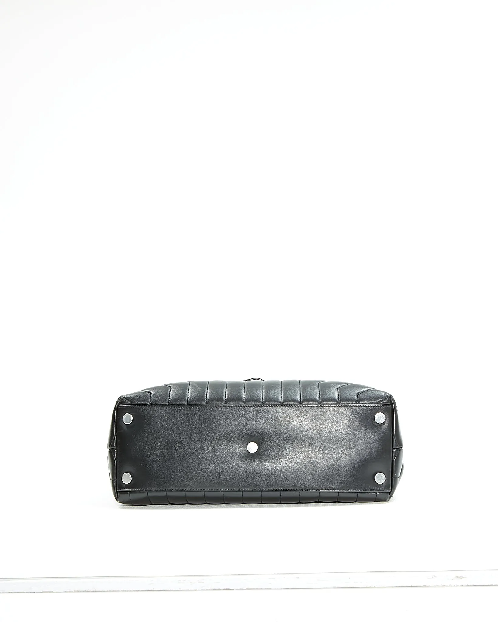 Saint Laurent Black Chevron Large LouLou Matelasse Chain Bag