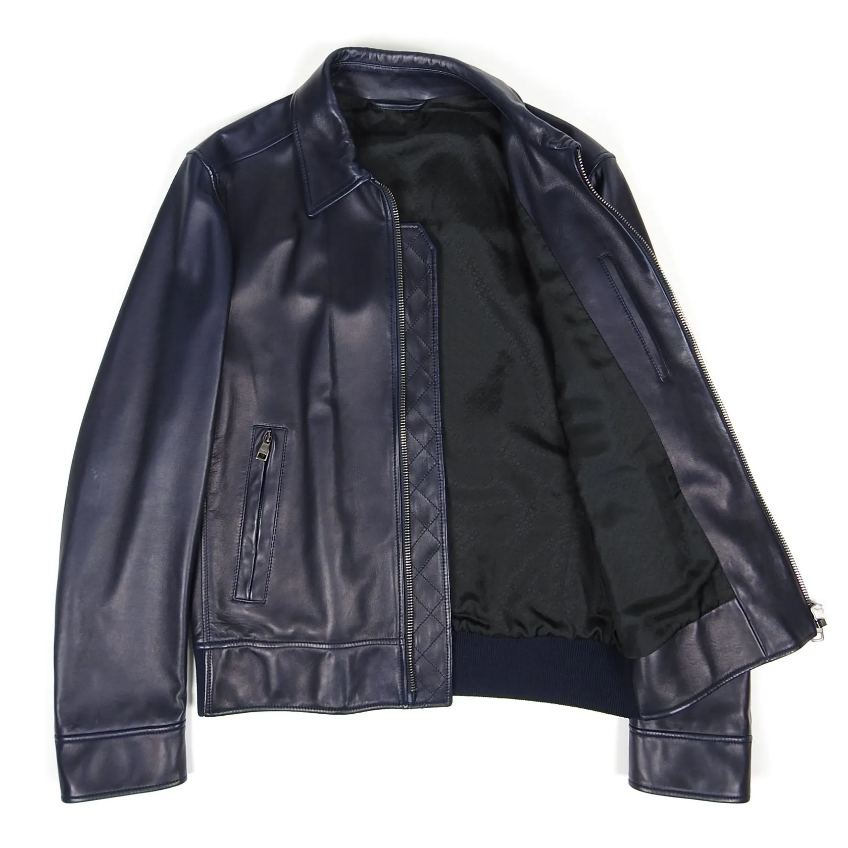 Salvatore Ferragamo Lamb Leather Jacket Size 48