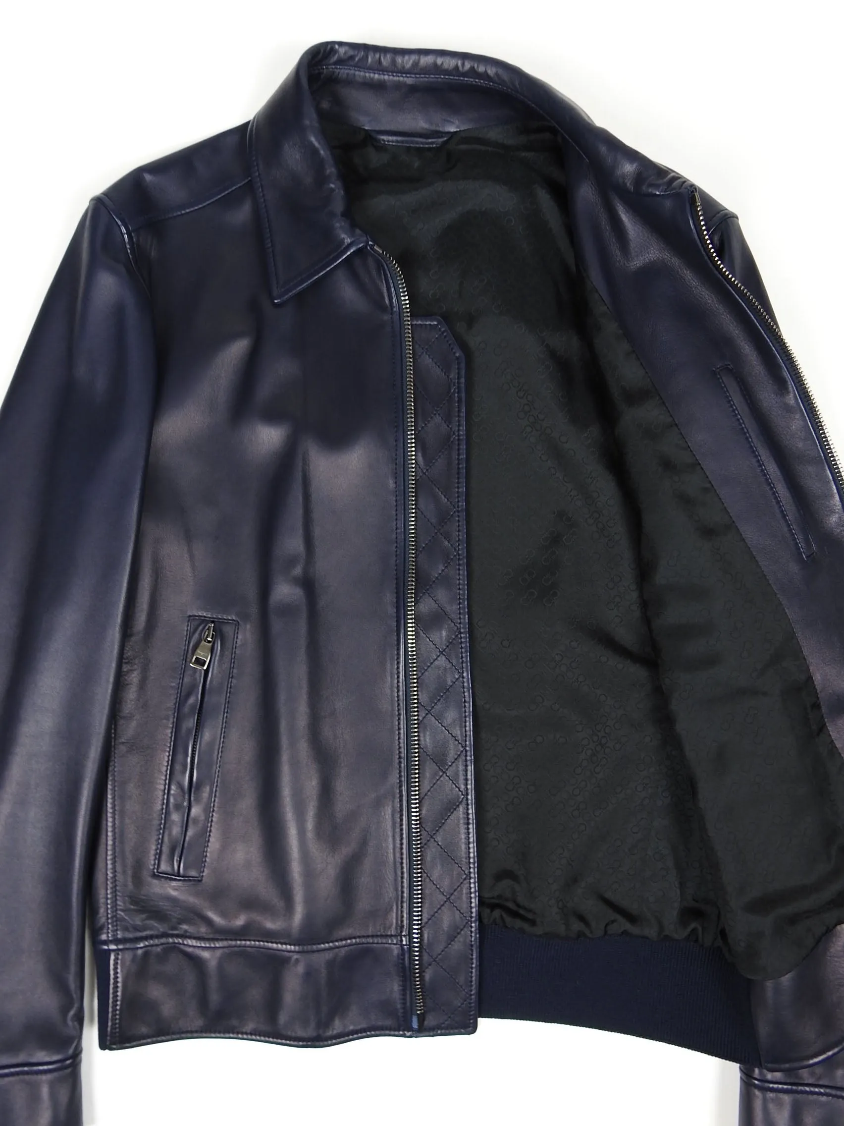 Salvatore Ferragamo Lamb Leather Jacket Size 48