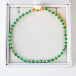 SAMPLE SALE- Green Onyx Beaded Anklet