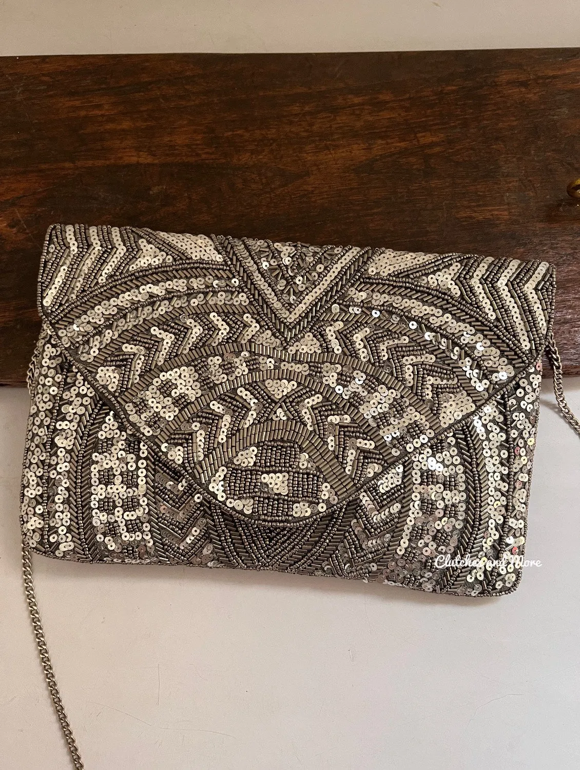 Silver Envelope Bag