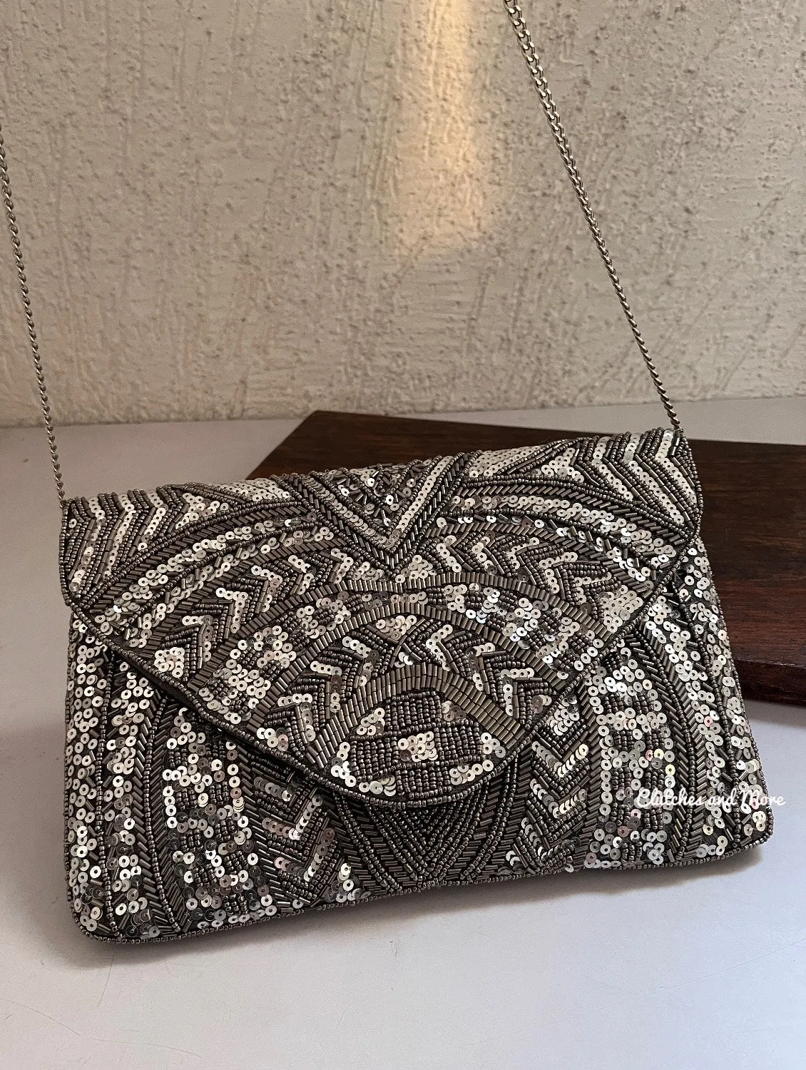 Silver Envelope Bag