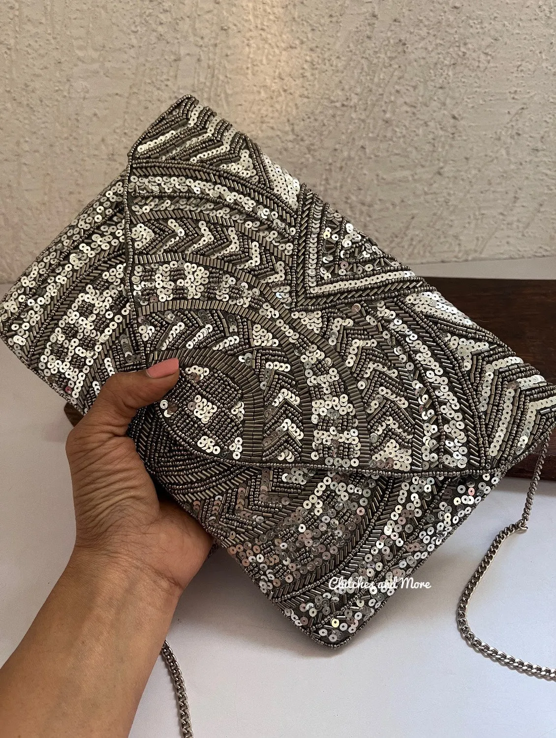 Silver Envelope Bag