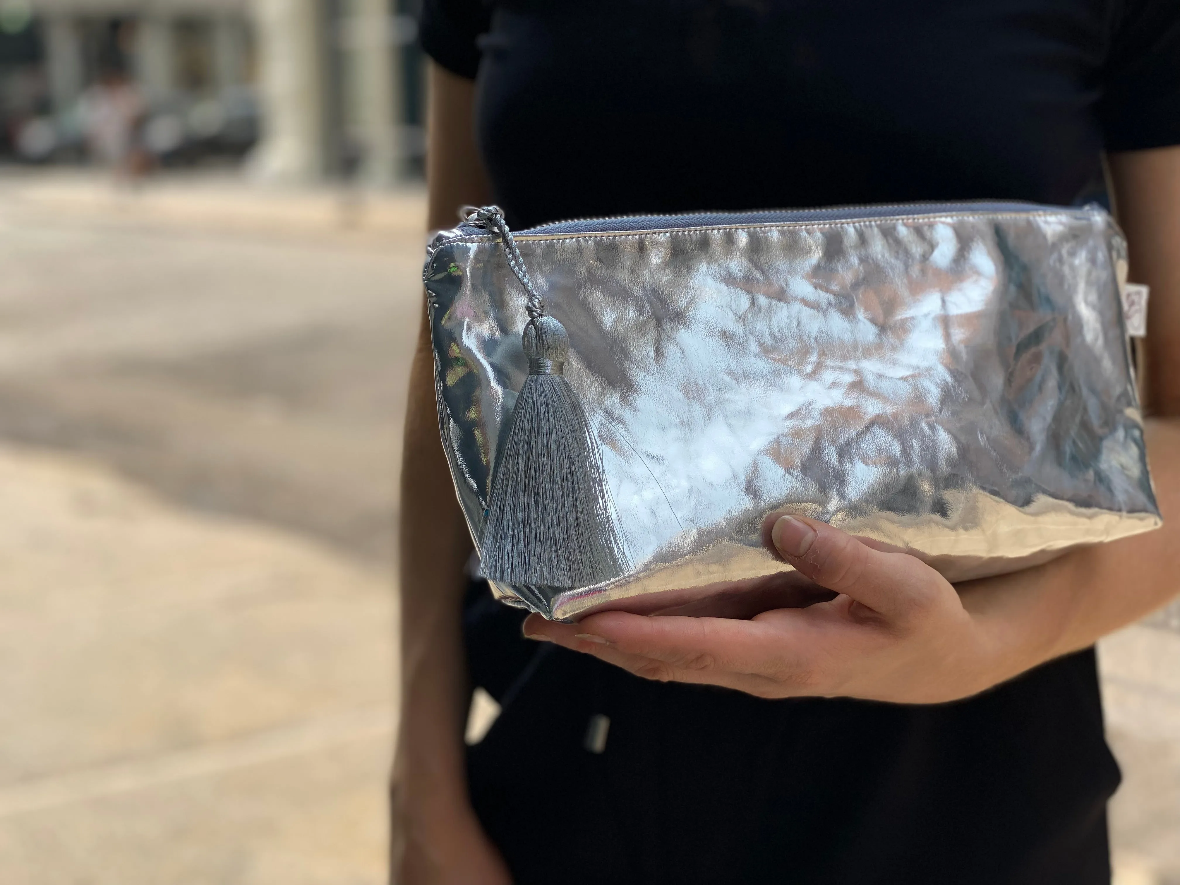 Silver Metallic Hold Me Clutch