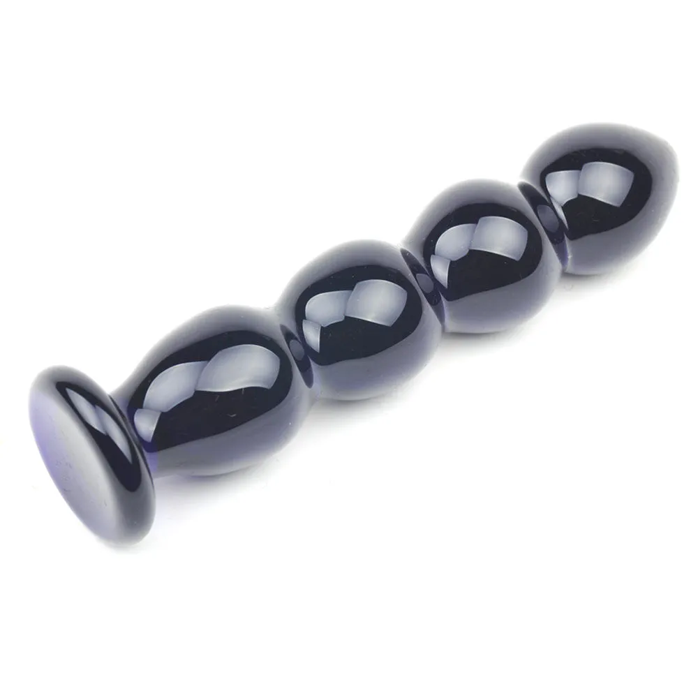 Sinful Glass Beaded 15cm Anal Massager | Black