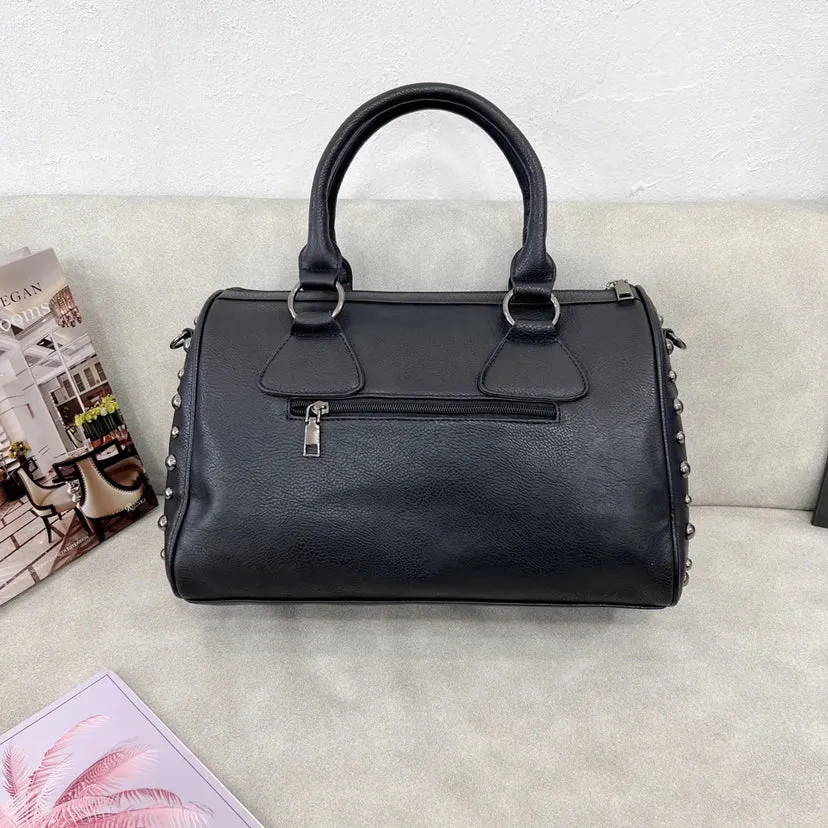 Skull Studded Black Handbags Gothic Rivet