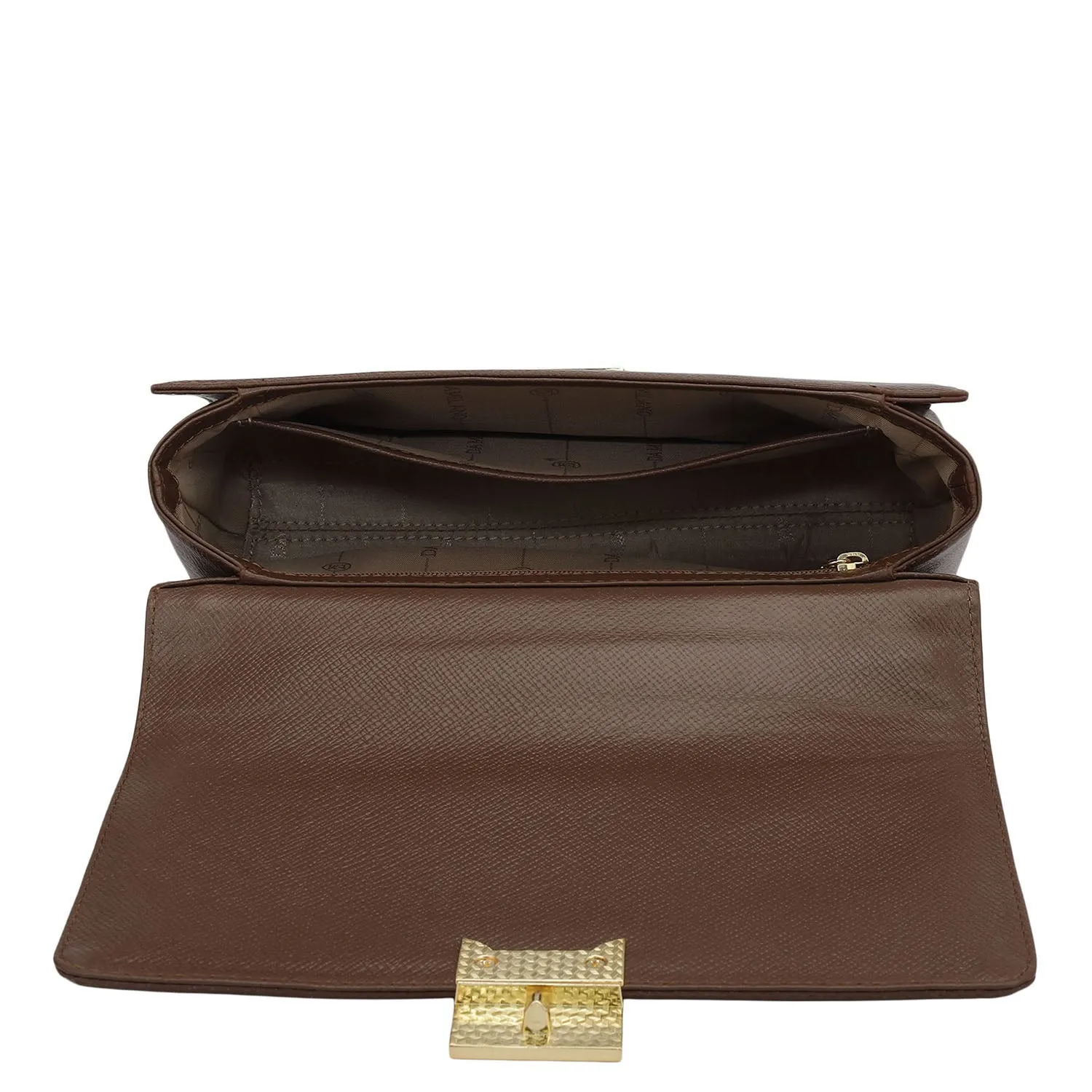 Small Croco Franzy Leather Satchel - Date & Frost