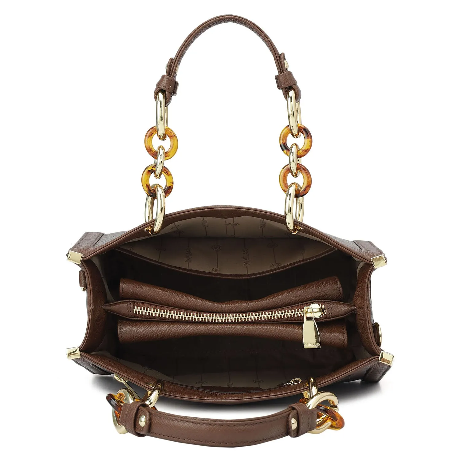 Small Croco Franzy Leather Satchel - Date