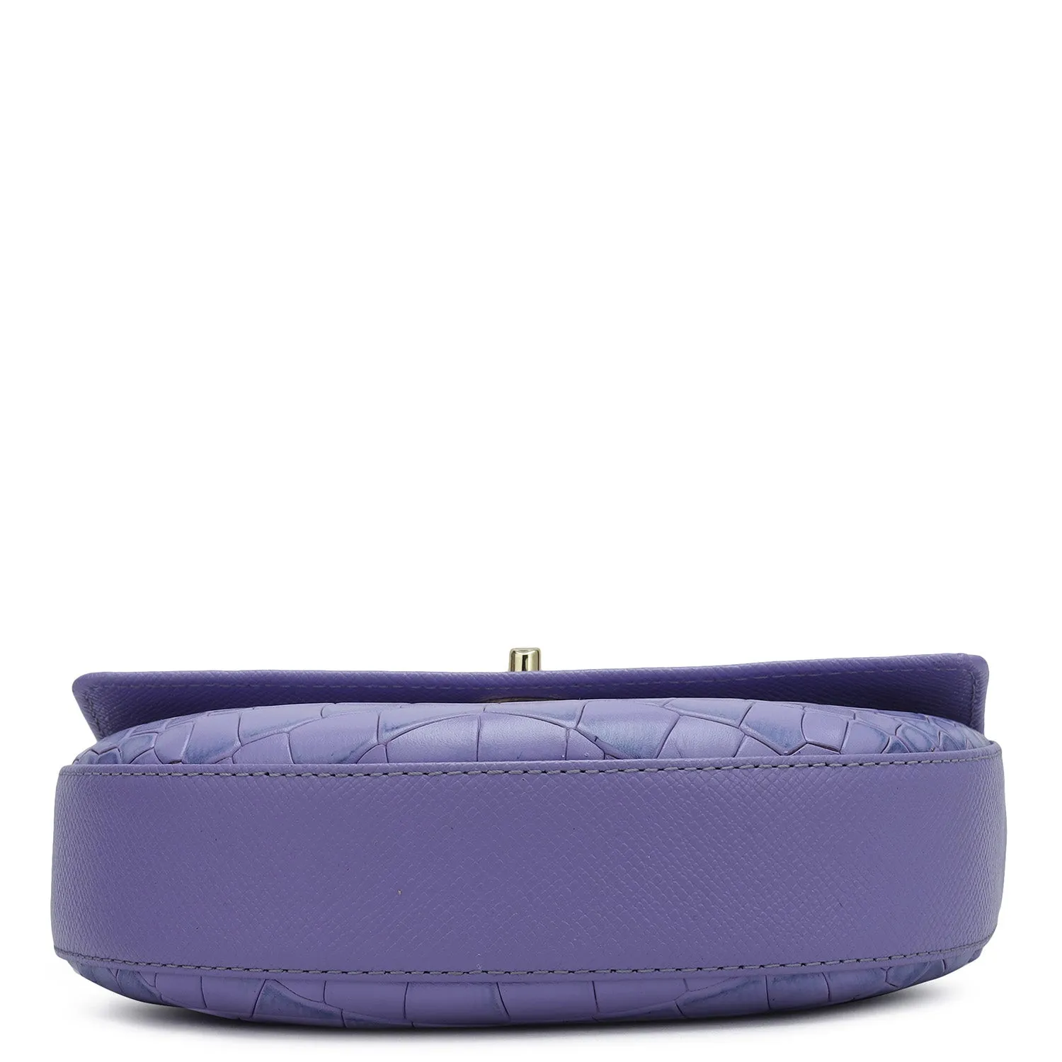 Small Croco Leather Satchel - Purple Haze