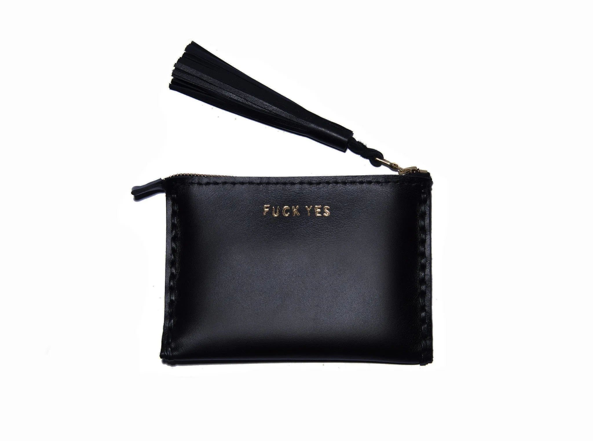 Small Custom Embossed Laced Leather Clutch