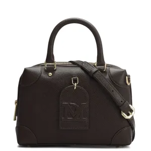 Small Franzy Leather Satchel - Chocolate