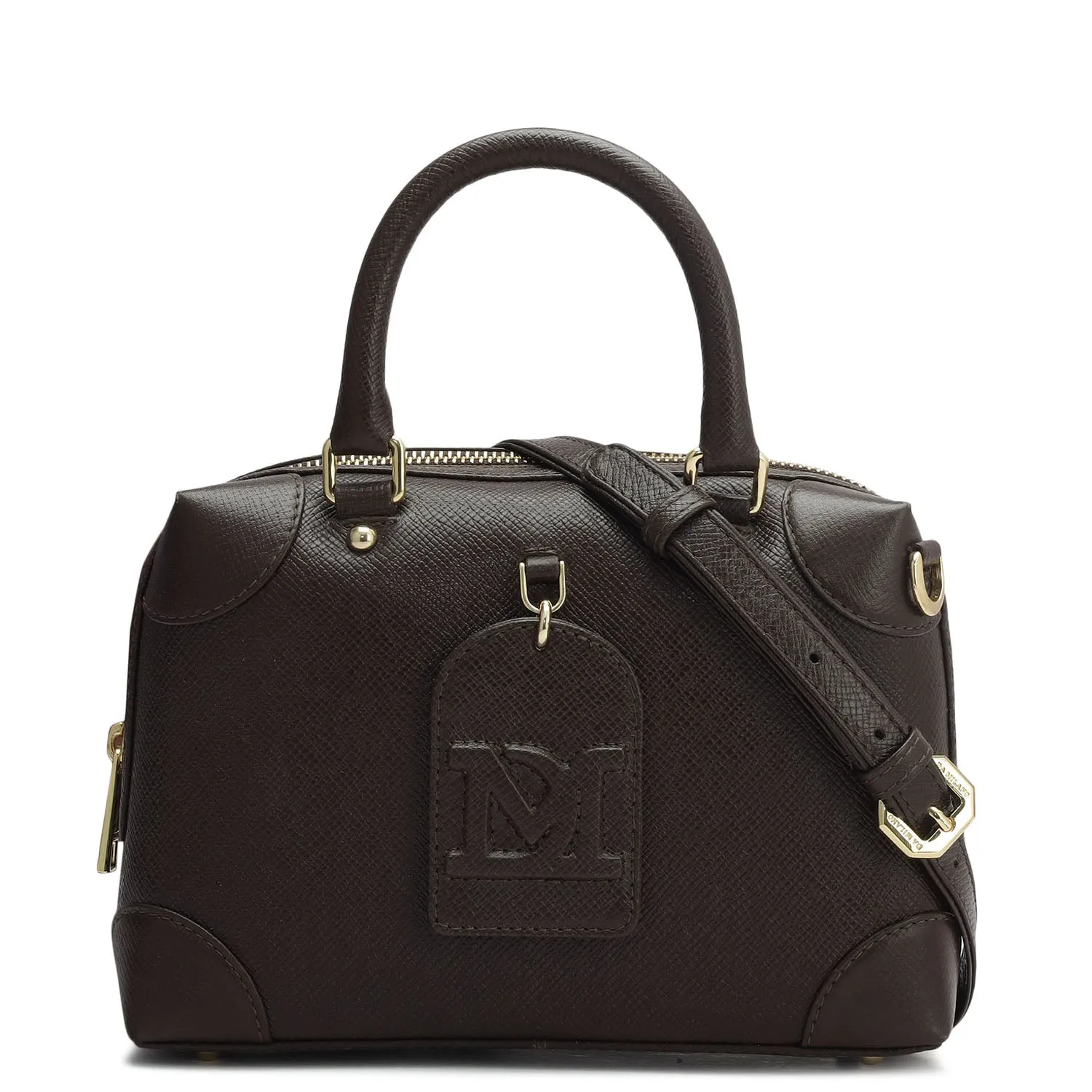 Small Franzy Leather Satchel - Chocolate