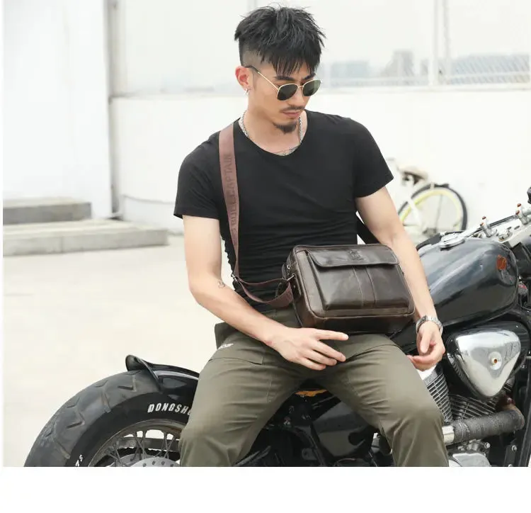 Small male Leather Tote Bag