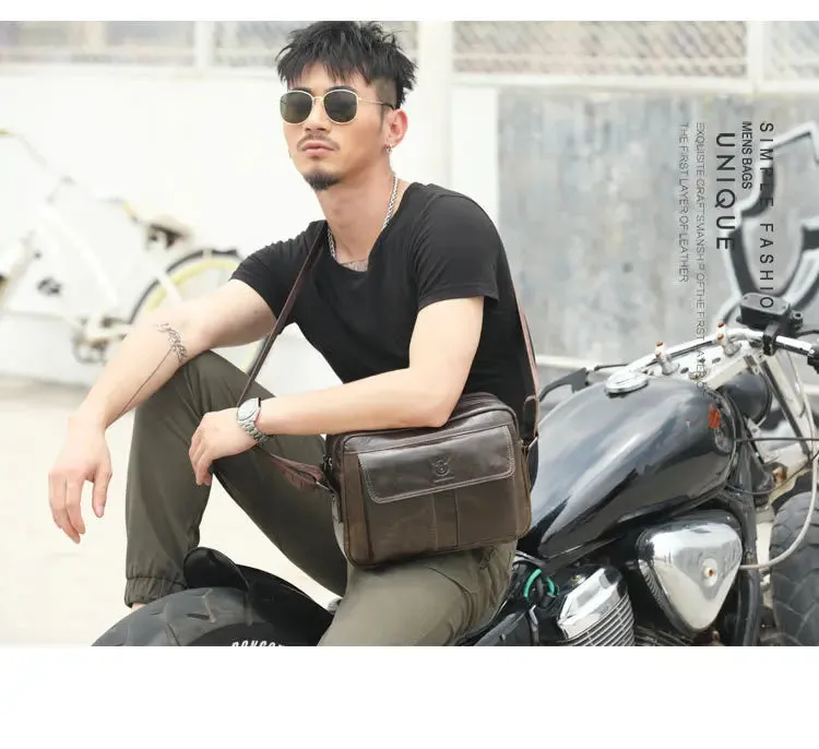 Small male Leather Tote Bag
