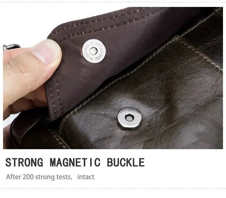 Small male Leather Tote Bag