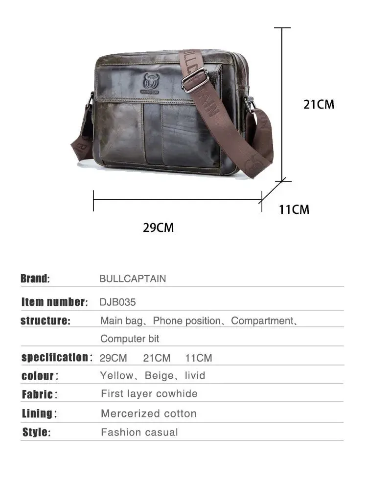 Small male Leather Tote Bag