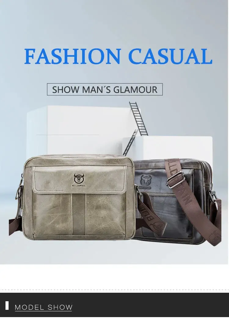 Small male Leather Tote Bag