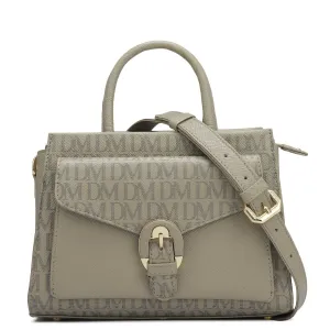 Small Monogram Franzy Leather Satchel - Chalk