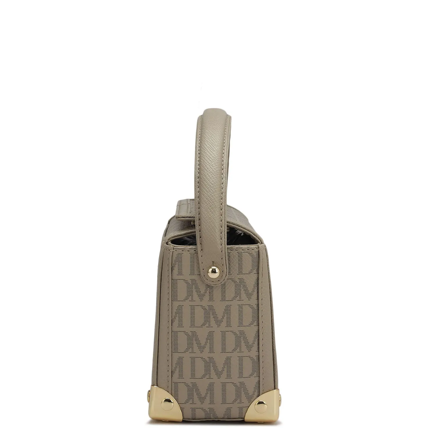 Small Monogram Leather Satchel - Chalk