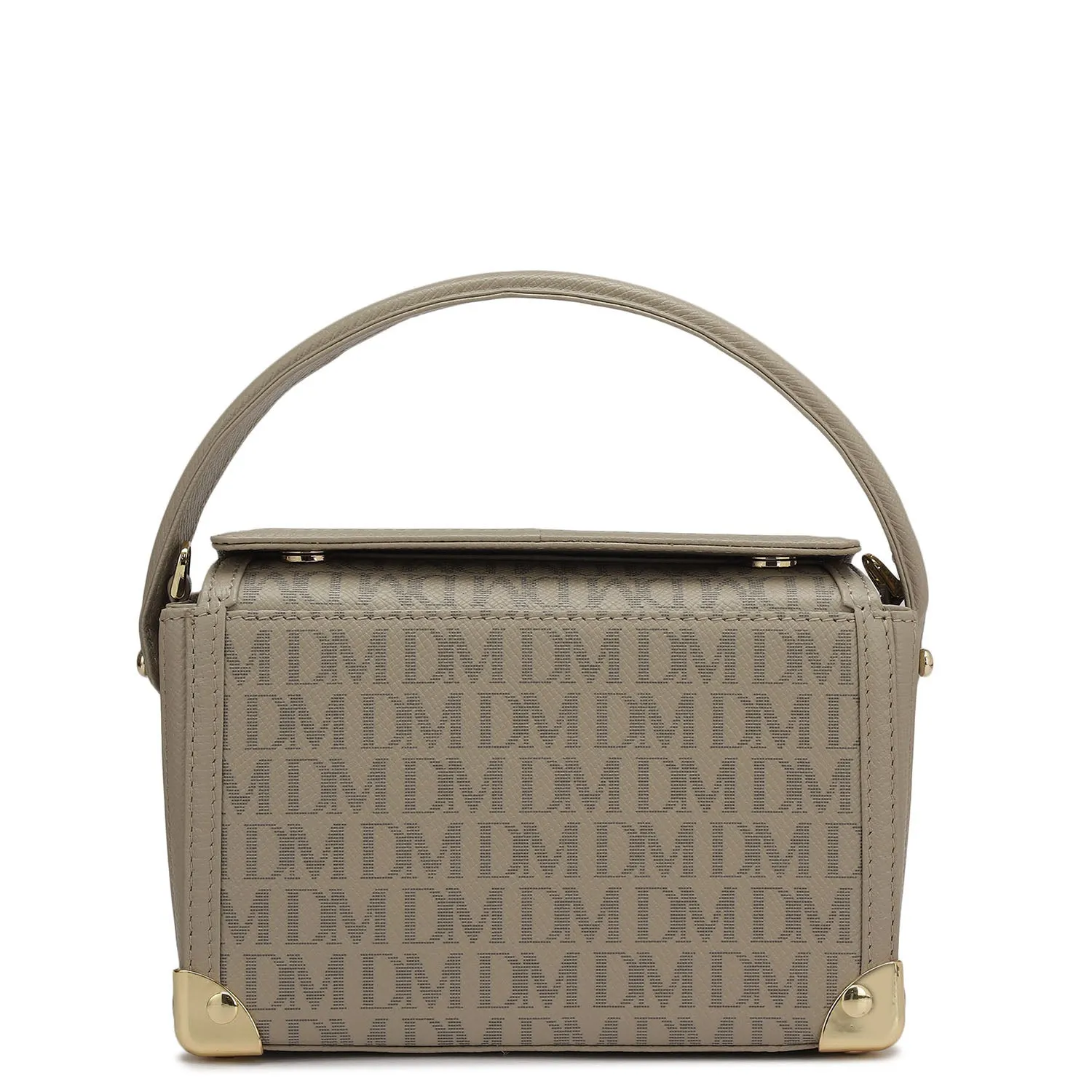 Small Monogram Leather Satchel - Chalk