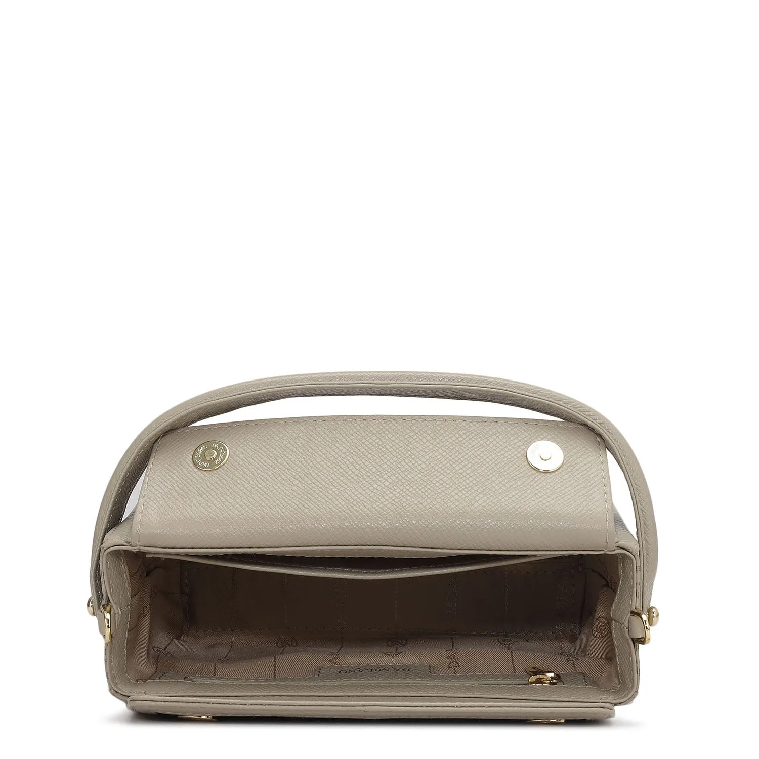 Small Monogram Leather Satchel - Chalk