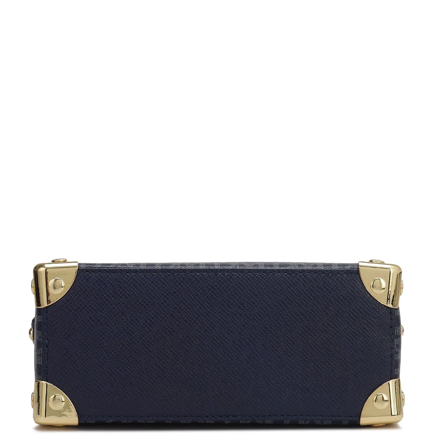 Small Monogram Leather Satchel - Ink Blue