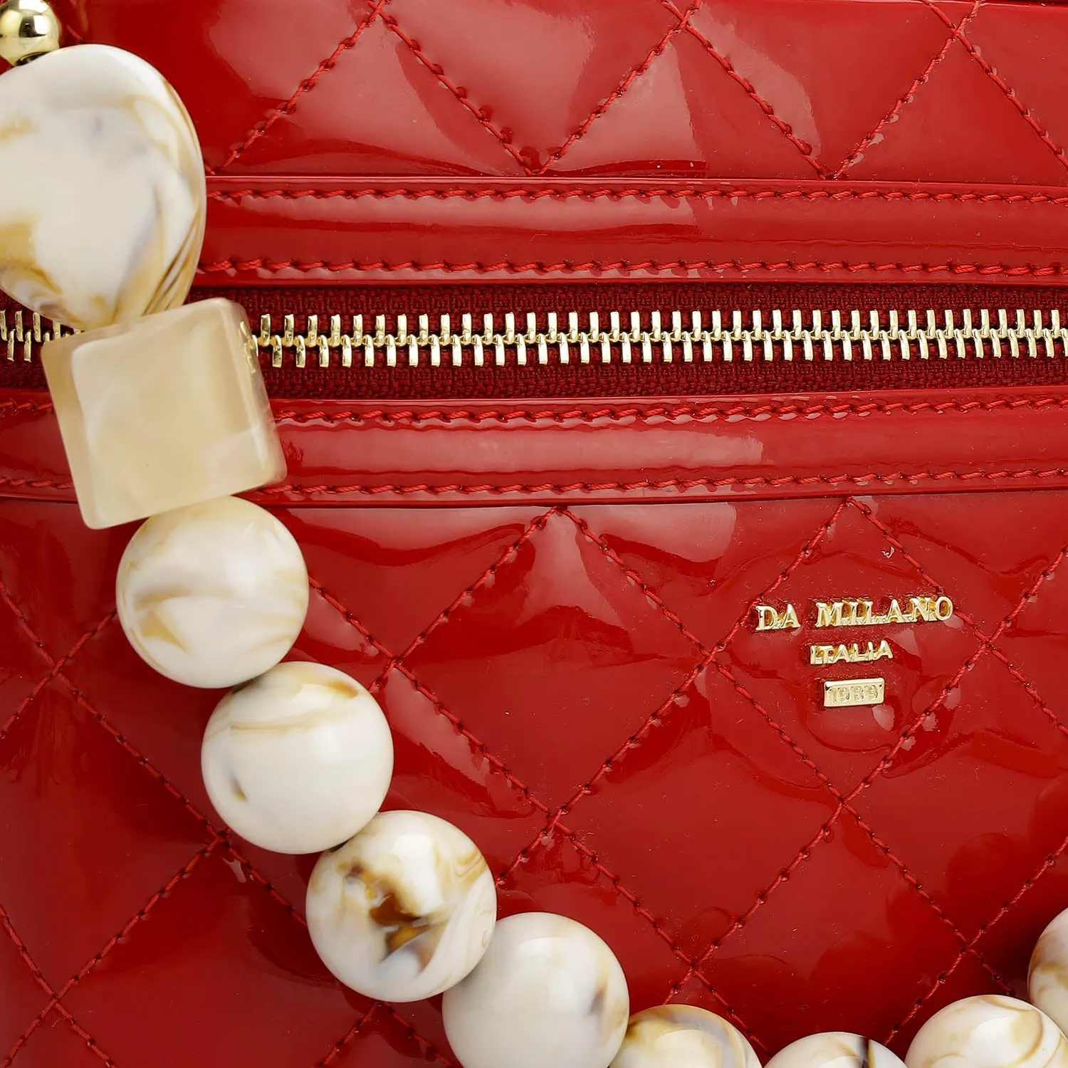 Small Patent Leather Satchel - Red
