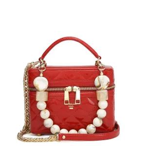 Small Patent Leather Satchel - Red