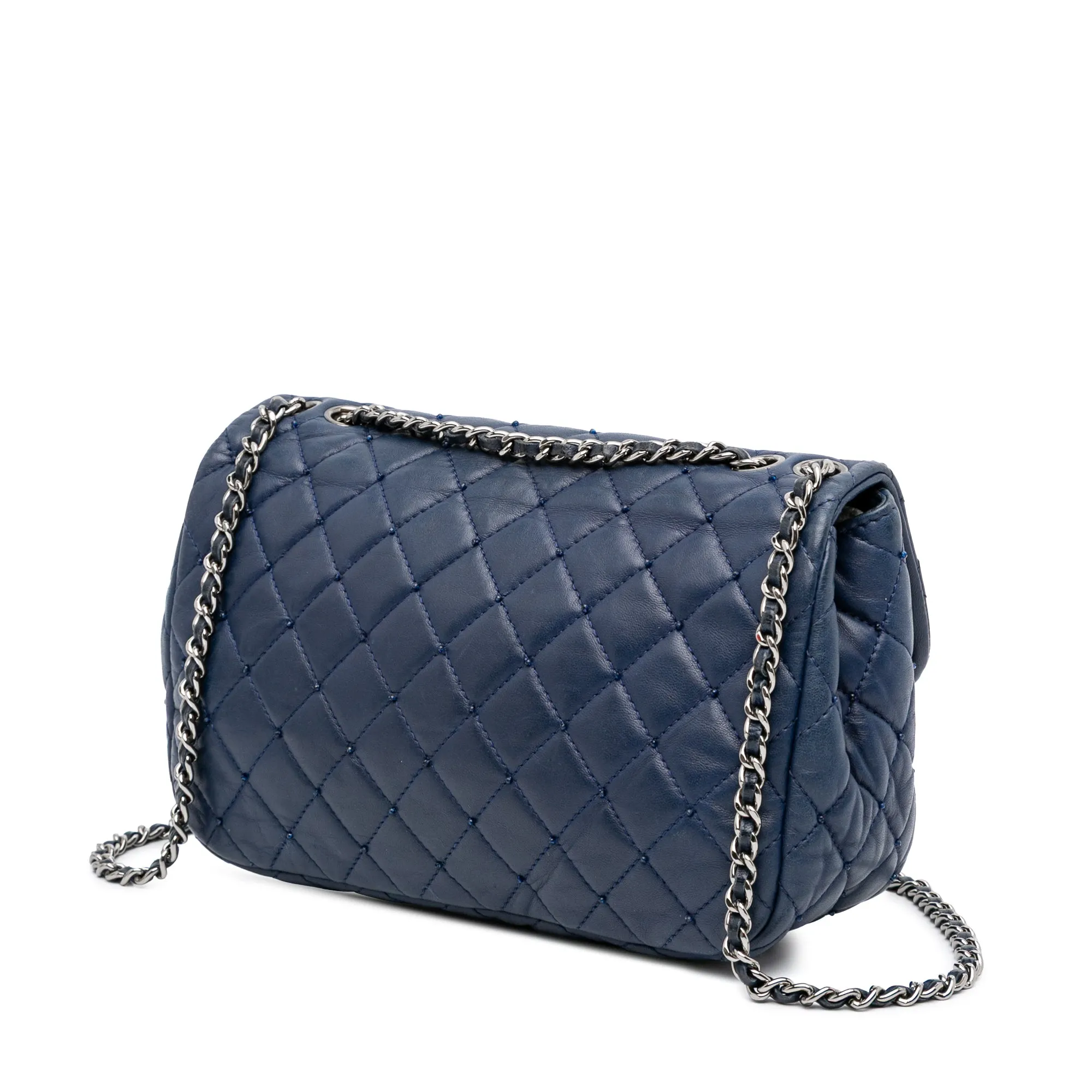 Small Quilted Lambskin Beaded Single Flap