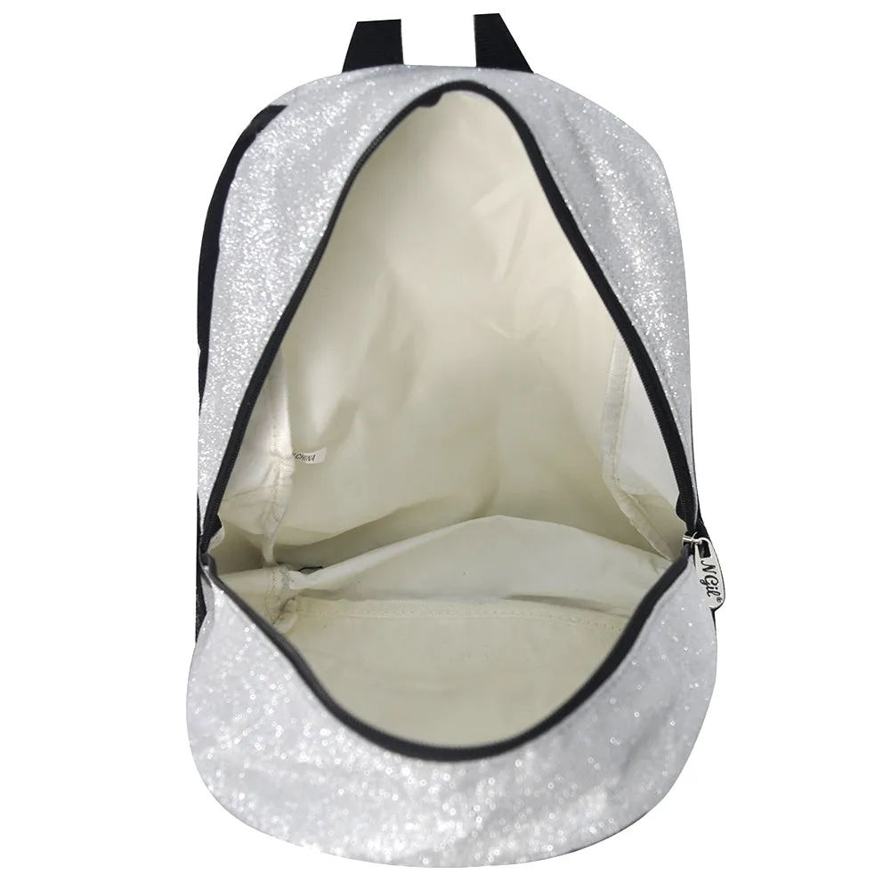 Small Size Silver Glitter NGIL Backpacks For Gymnastics and Cheer Competition