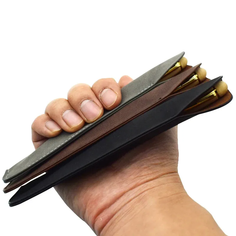 Soft PU Leather Pencil Case - Single Pen Holder, Stationery Storage for Office and School