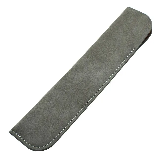 Soft PU Leather Pencil Case - Single Pen Holder, Stationery Storage for Office and School