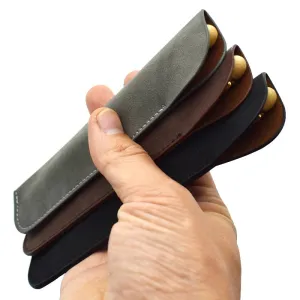 Soft PU Leather Pencil Case - Single Pen Holder, Stationery Storage for Office and School