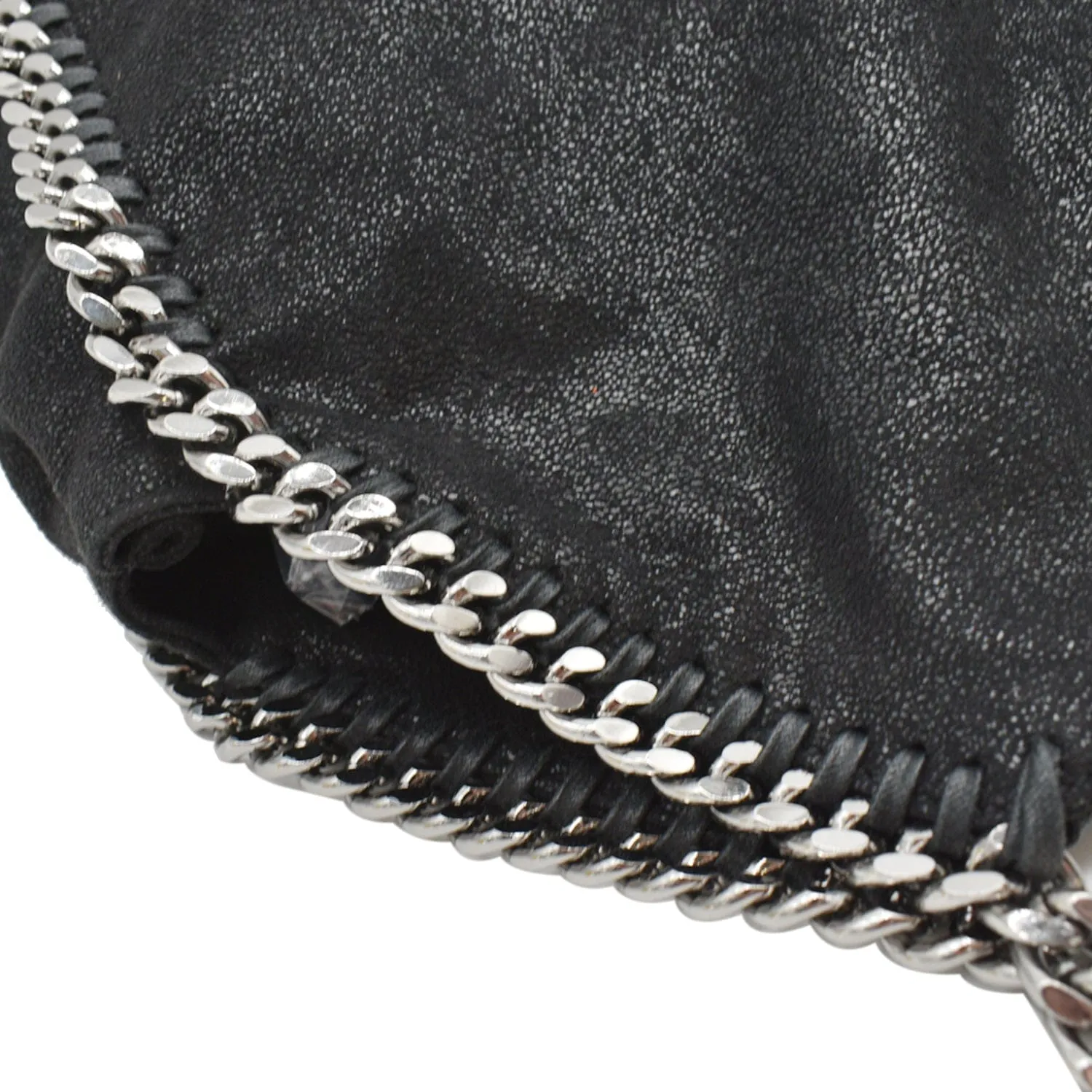 STELLA MCCARTNEY Falabella Large Faux Leather Chain Shoulder Bag Black