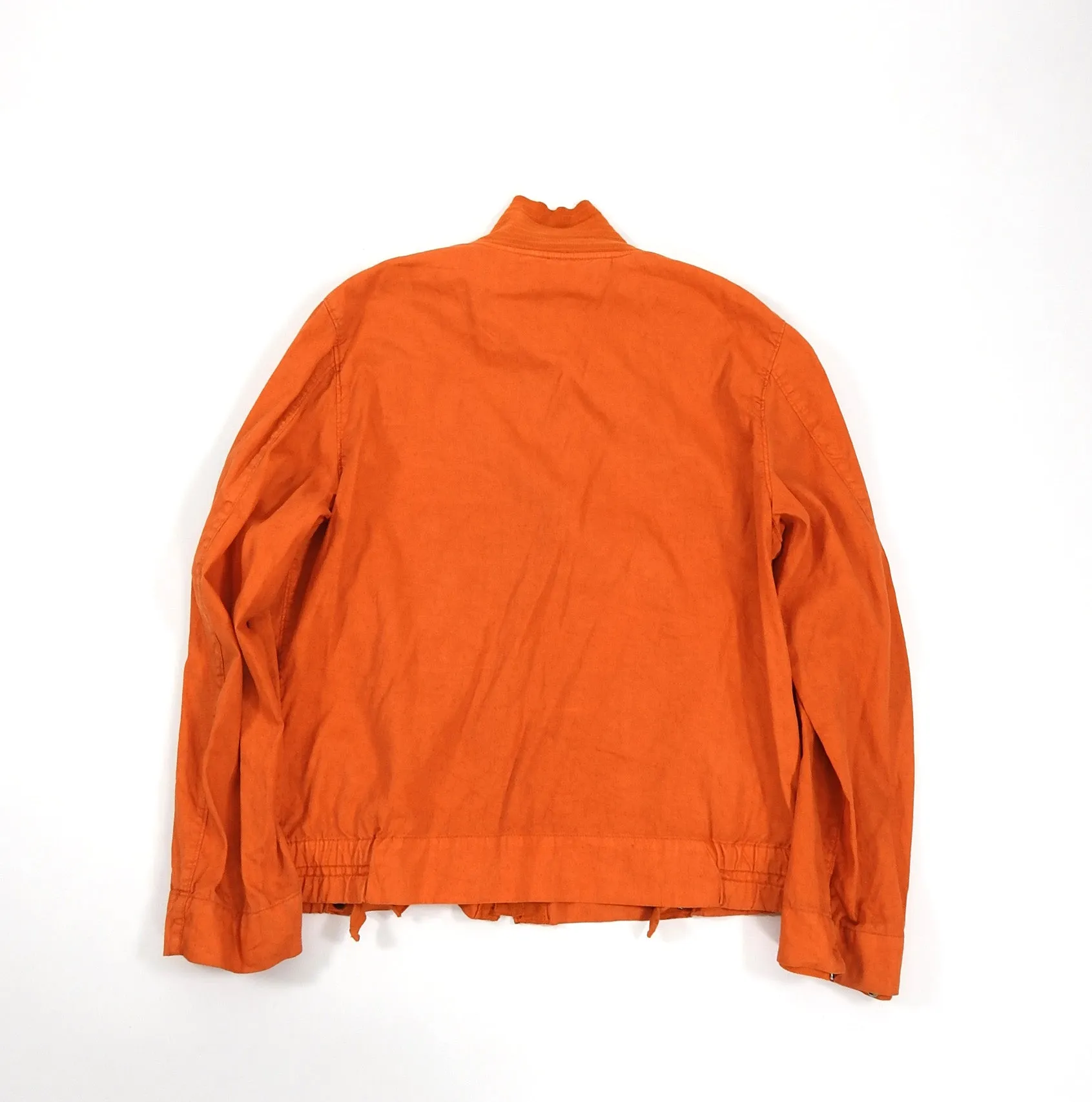 Stone Island Orange Canvas Zip Up Jacket - L