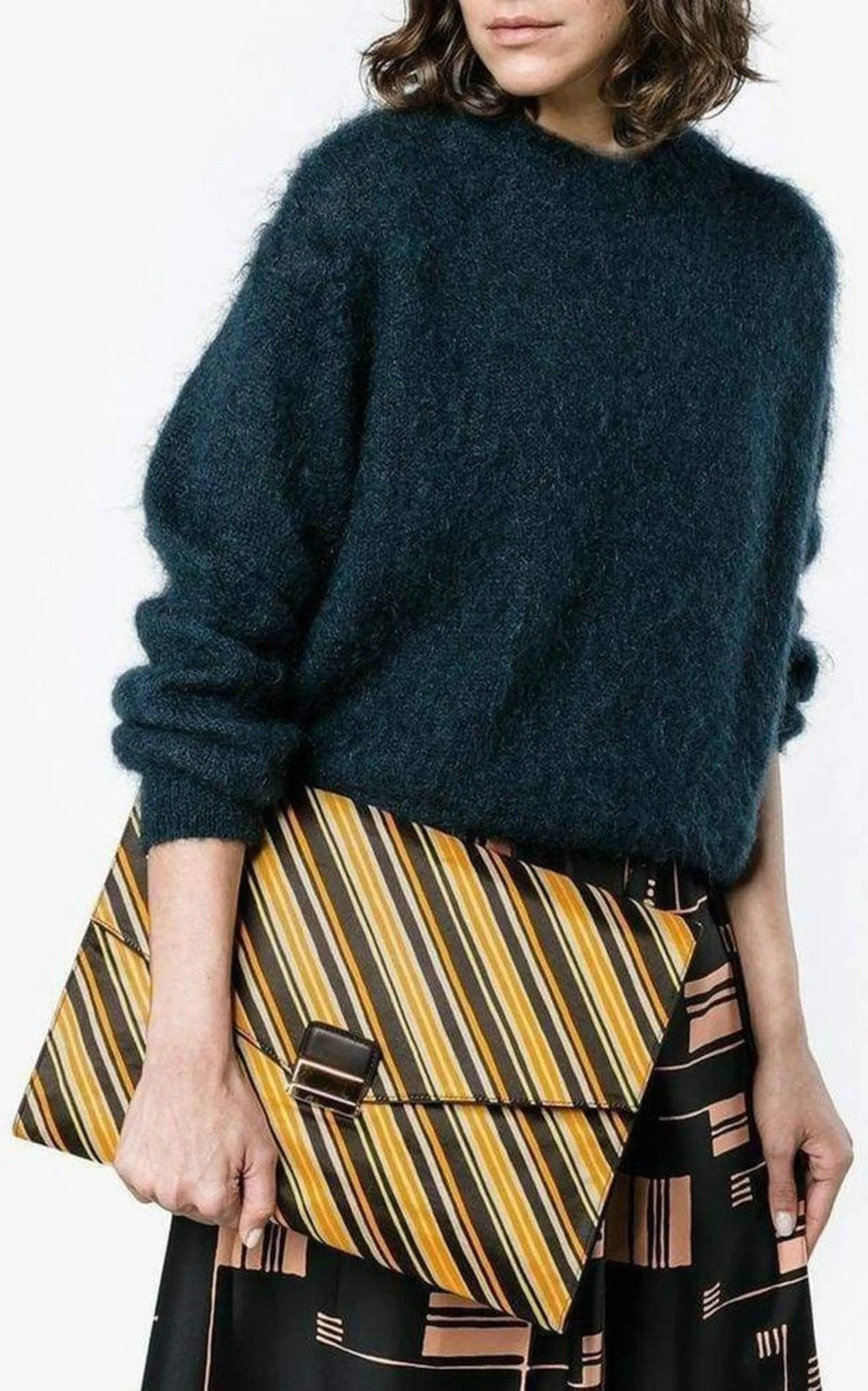 Stripe Large Envelope Clutch
