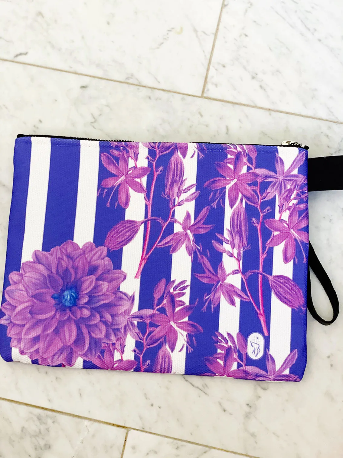 Stripes and Florals Purple Pouch Sample